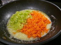 P1020983  Add the celery and carrots, and saute