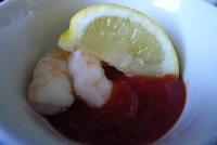  Shrimp cocktail - First Class, United Airlines
